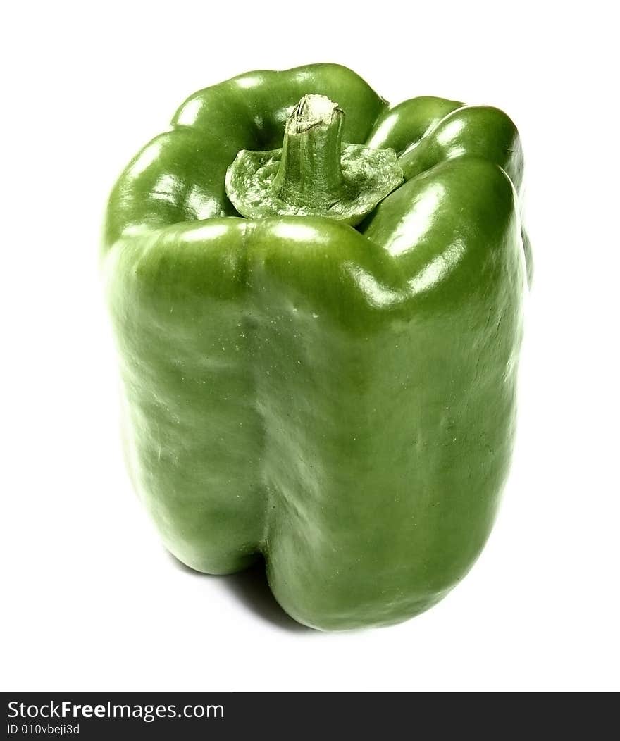 Green pepper on a white background