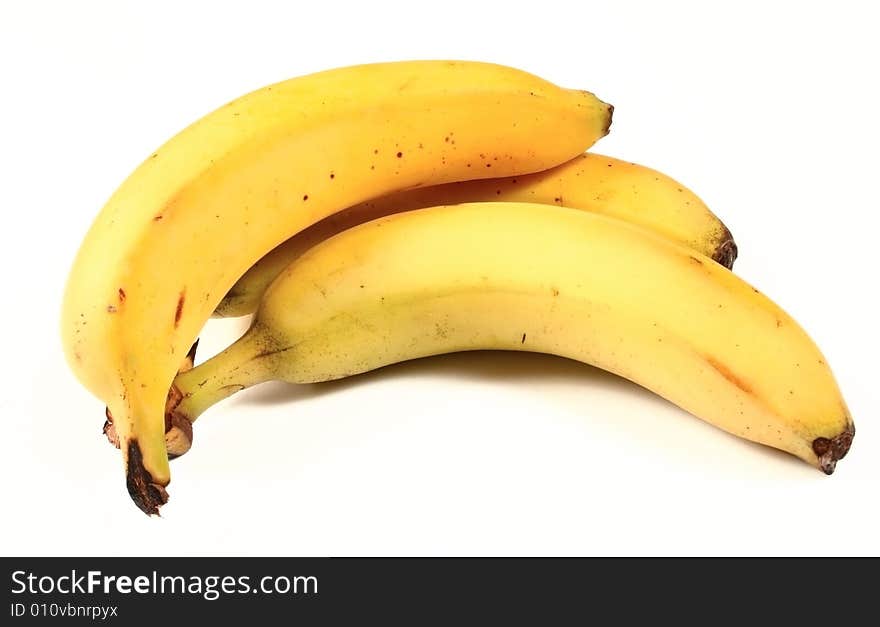 Yellow banana isolated on white