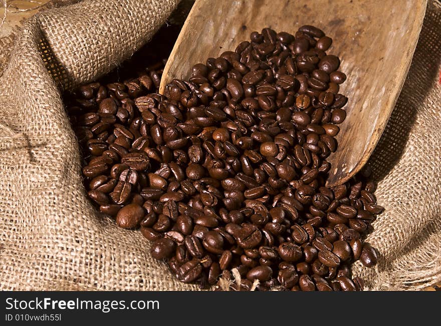 Coffee-beans in sack