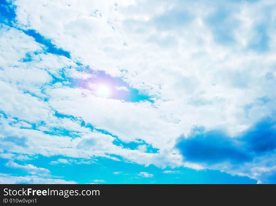 Blue sky with clouds for background