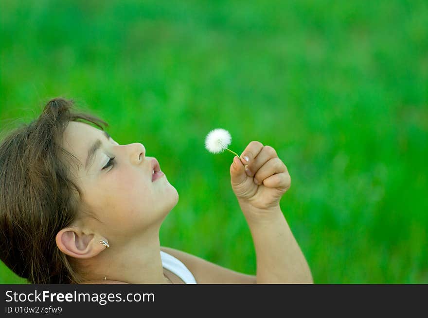 Girl with dandelion