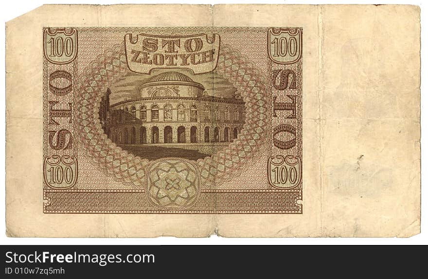 Very old Polish banknote