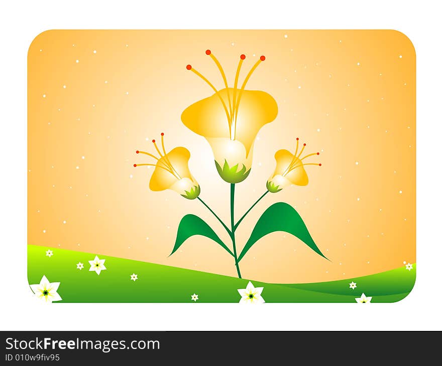 Flower plant on gradient background