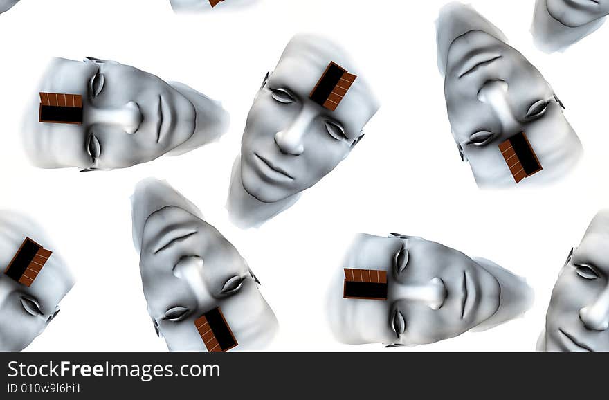 A seamless tile pattern of abstract and conceptual image of a mans face, it represents imagination and open mindness. A seamless tile pattern of abstract and conceptual image of a mans face, it represents imagination and open mindness.