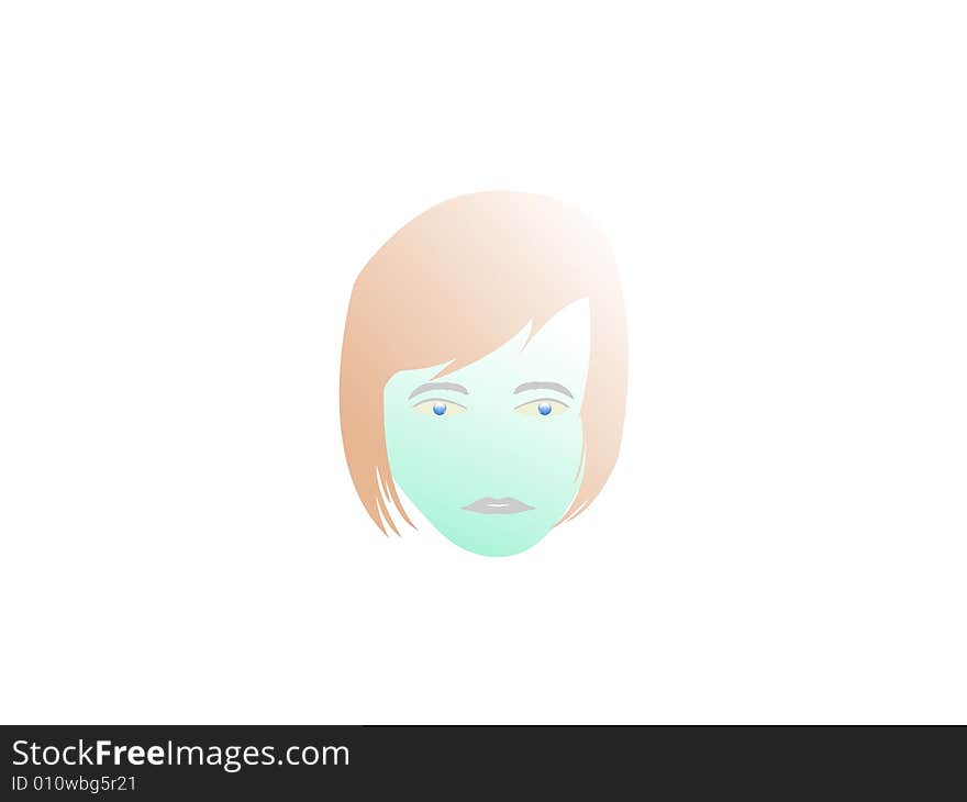 Female face on isolated background