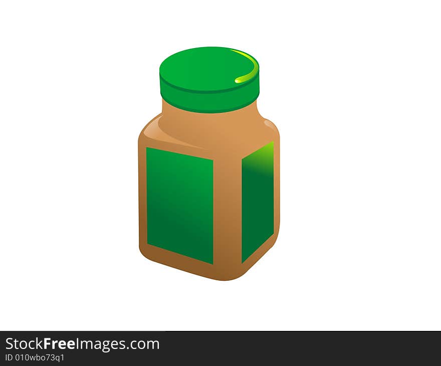 Medicine bottle on isolated background