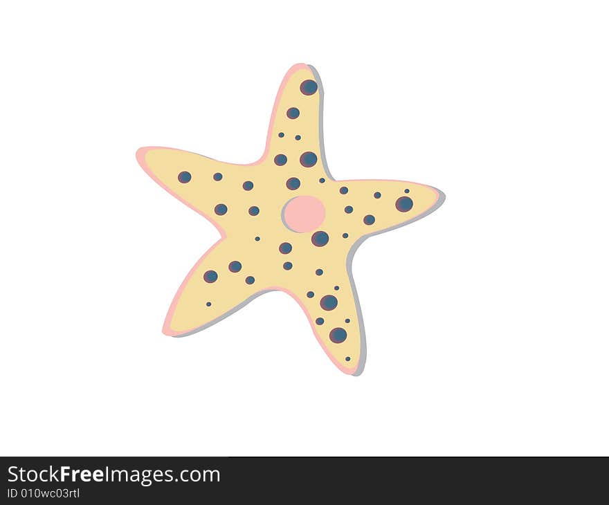 Star fish on isolated background