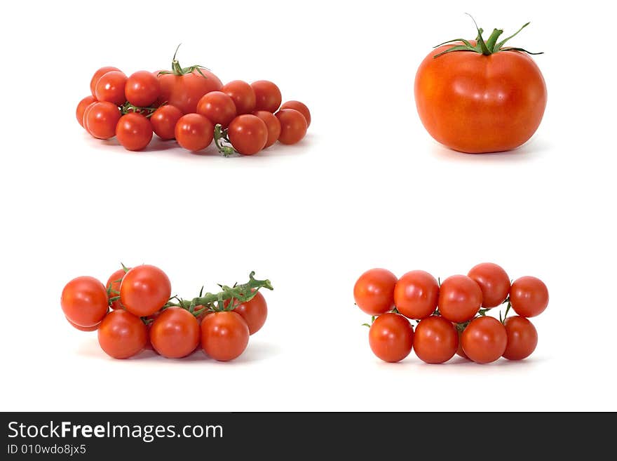 Tomatoes.Isolated at white.Cherry. Tomatoes.Isolated at white.Cherry.