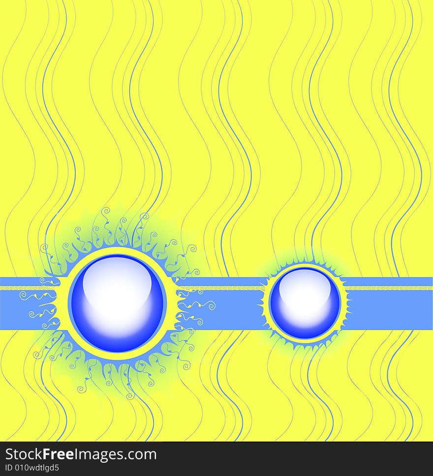 Vector illustration with two suns