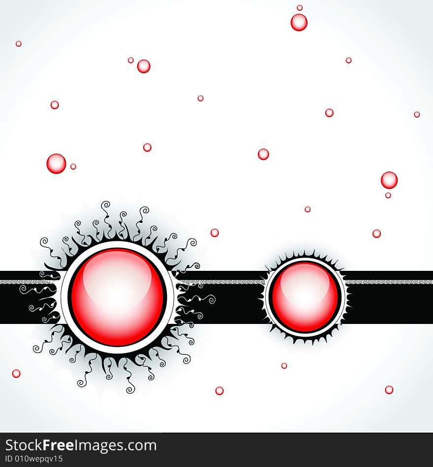 Vector illustration with two suns. Vector illustration with two suns