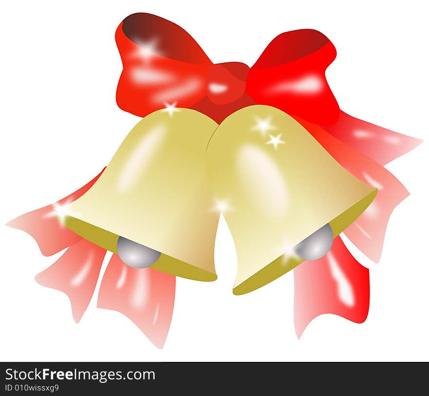 Clip art element of design. Christmas bells.