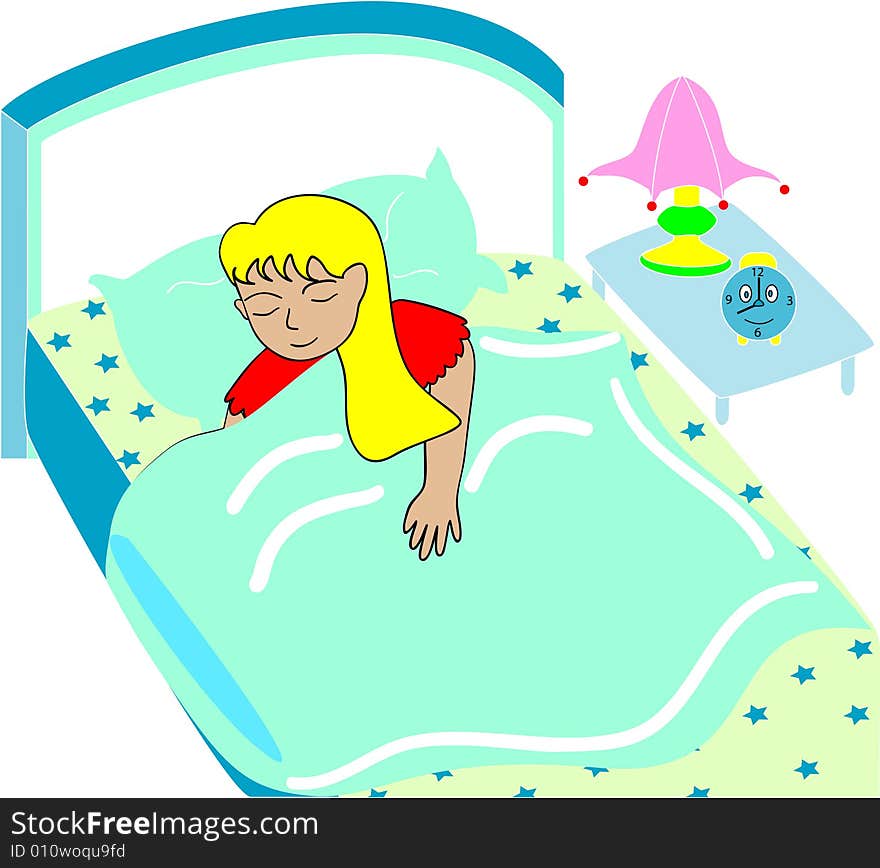 Vector illustration of a child sleeping. Vector illustration of a child sleeping