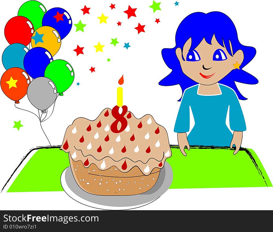 Vector illustration of a birthday party. Vector illustration of a birthday party