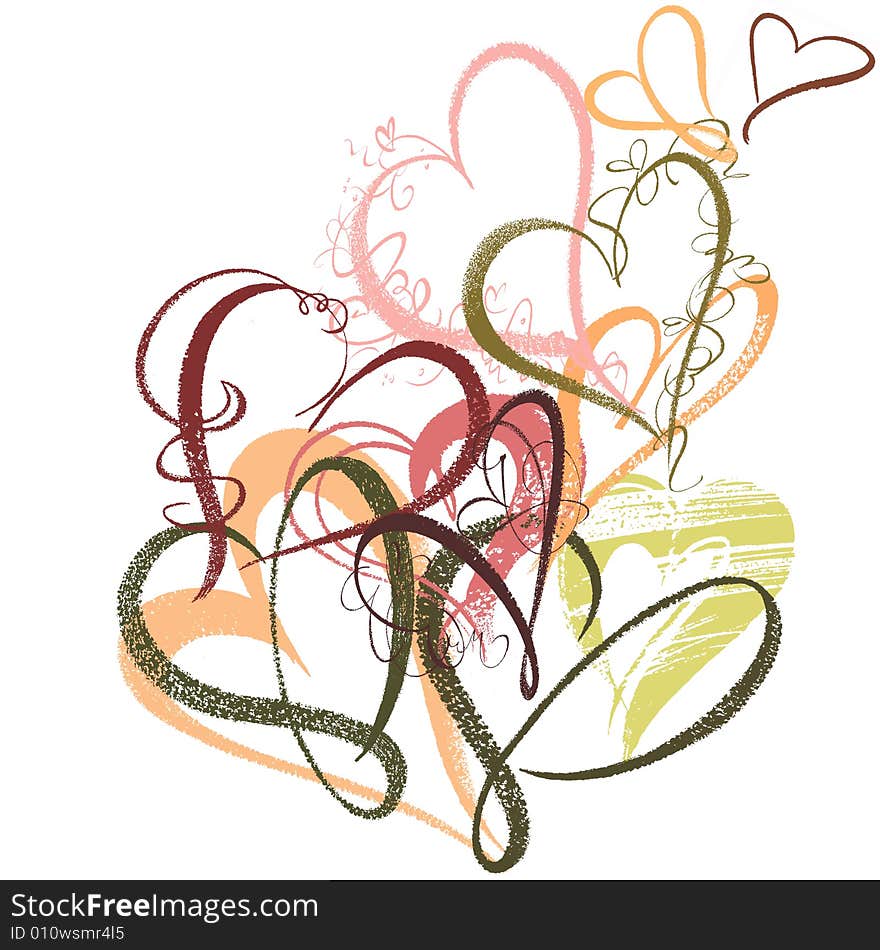 The abstract illustration from various colors lines. The abstract illustration from various colors lines