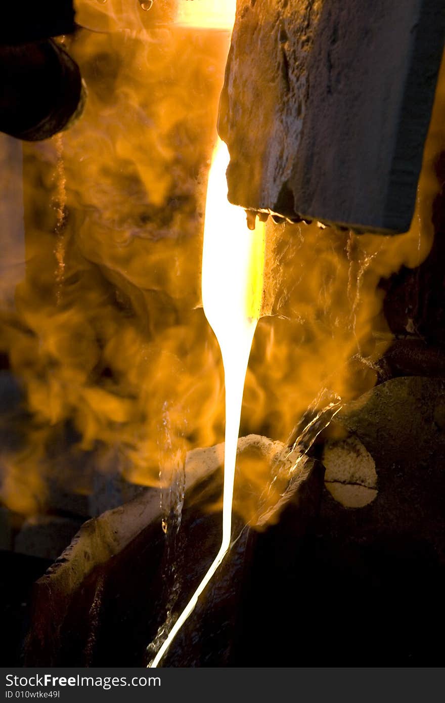 The furnace for cooking glass, Russia, Novgorodskaya oblast, Malaya Vishera, glass and water as for cooler