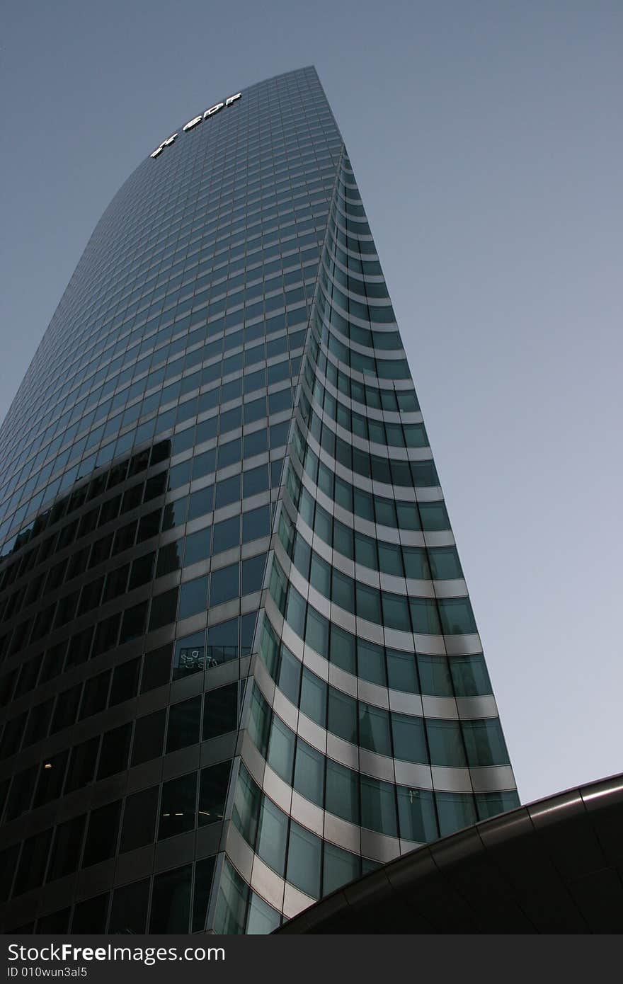 Modern building with blue sky in Paris La Defense, France. Modern building with blue sky in Paris La Defense, France