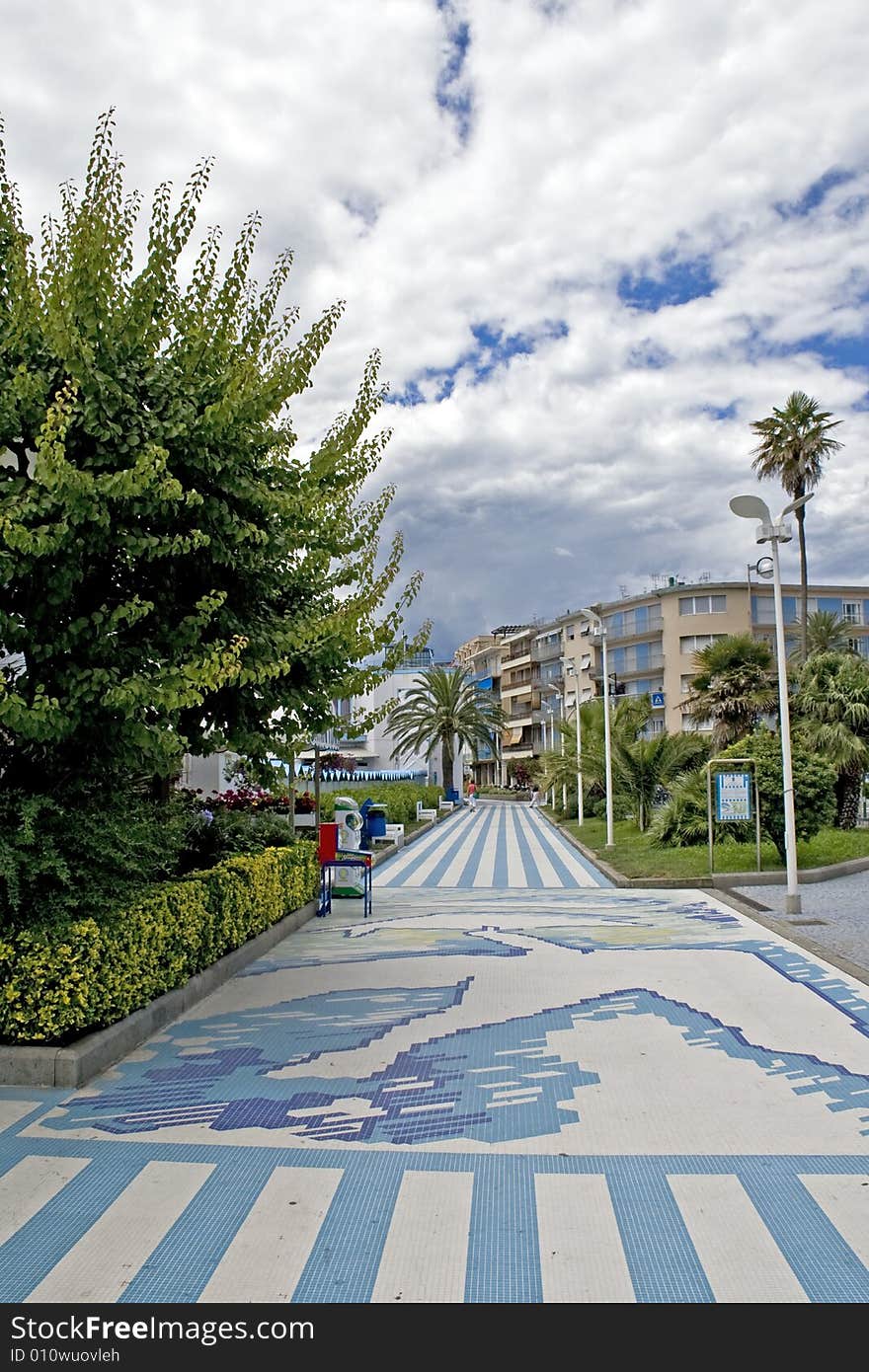 Multicolored walk in Riviera in western liguria