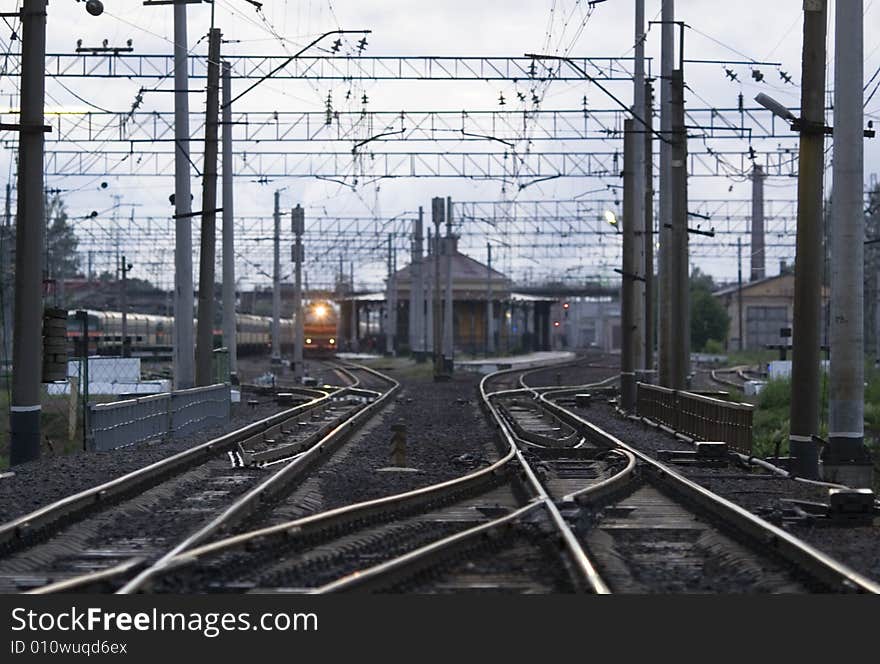 The railway station Malaya Vishera, Oktyabrskaya railway an electric locomotive