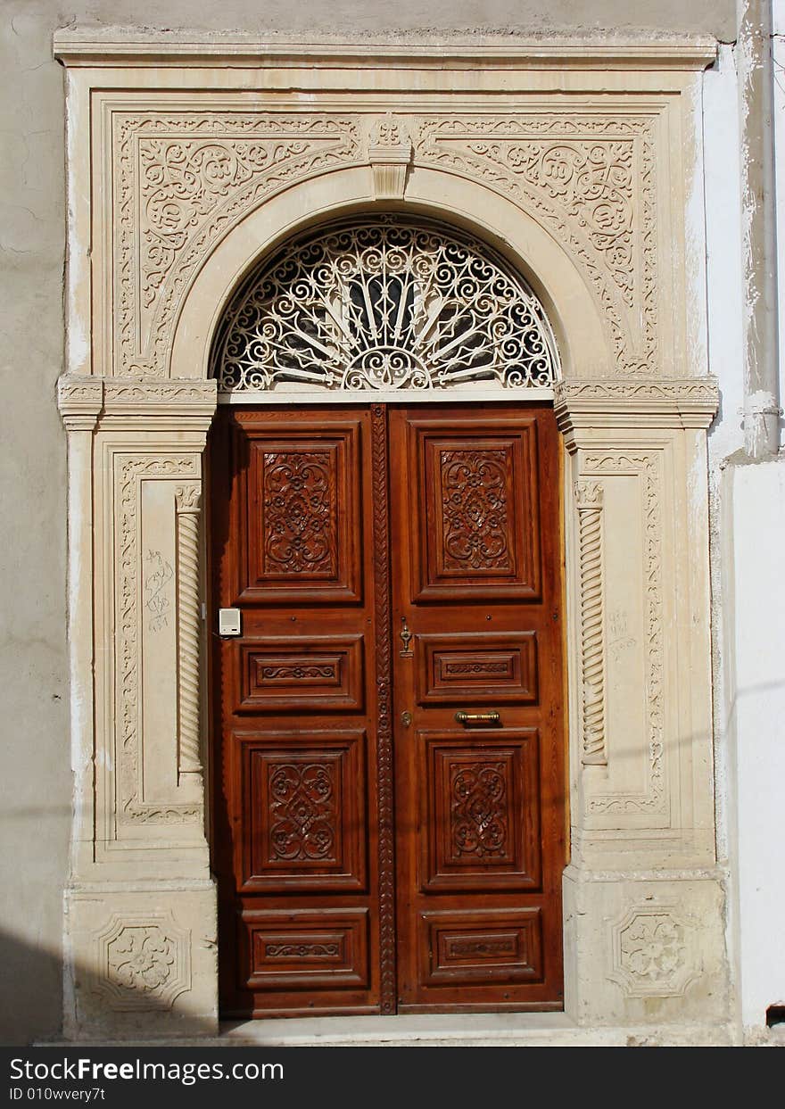 Traditional Tunisian Door in Kairouan.