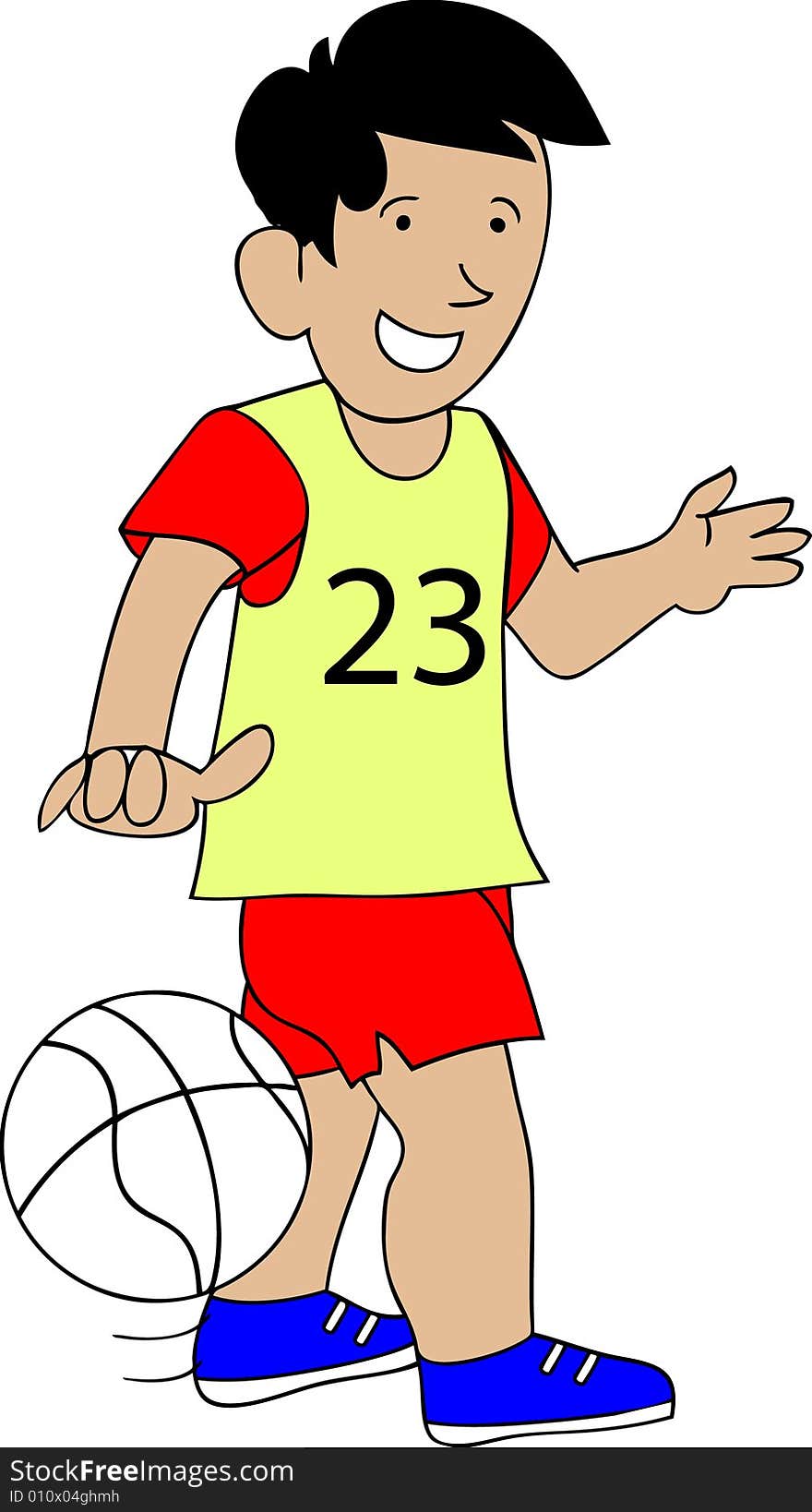 Vector illustration of a boy playing ball. Vector illustration of a boy playing ball