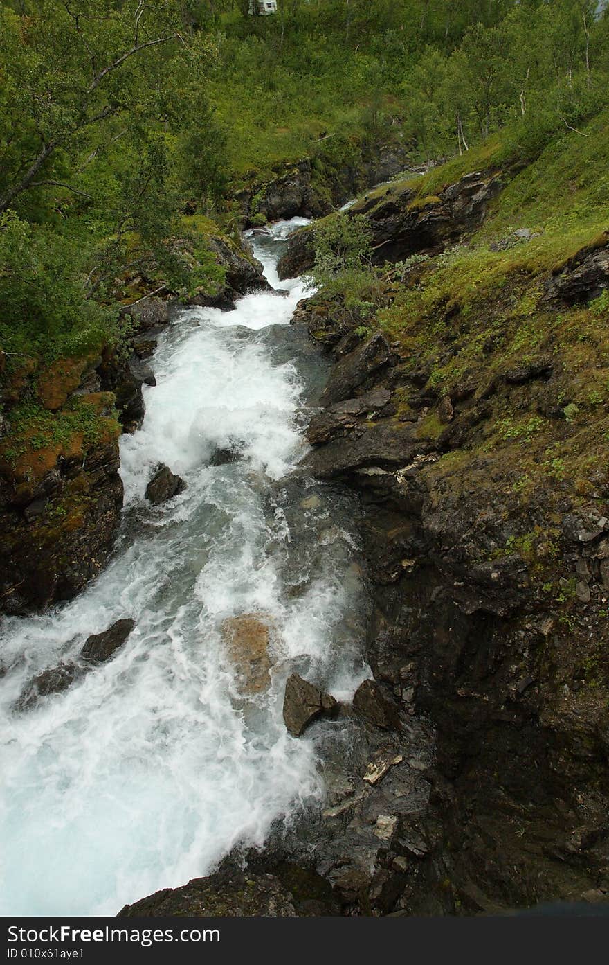 Waterfall in summer in Norway