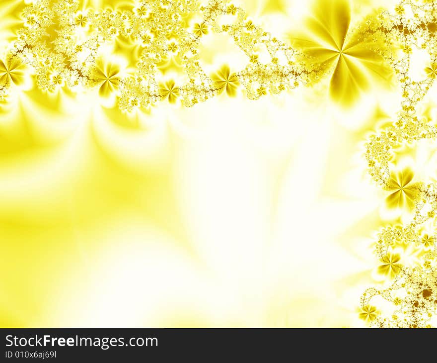 Garland of flowers on a white background