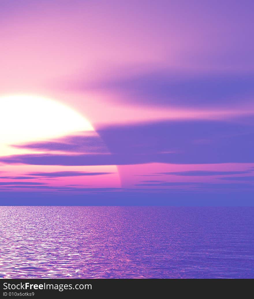 Beautiful sunset over the sea