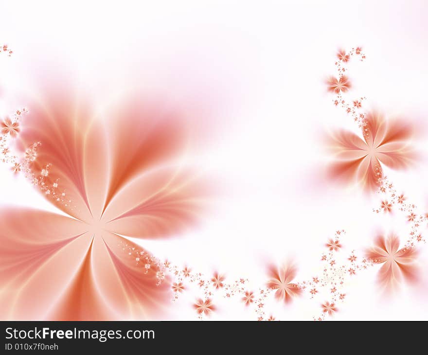 Garland of flowers on a white background