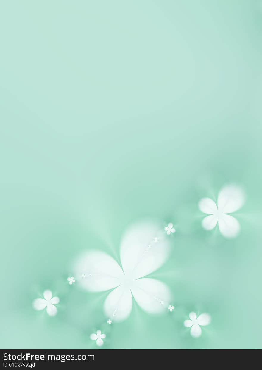 Beautiful flowers on a green background