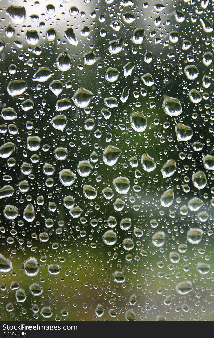 Water drops on the glass