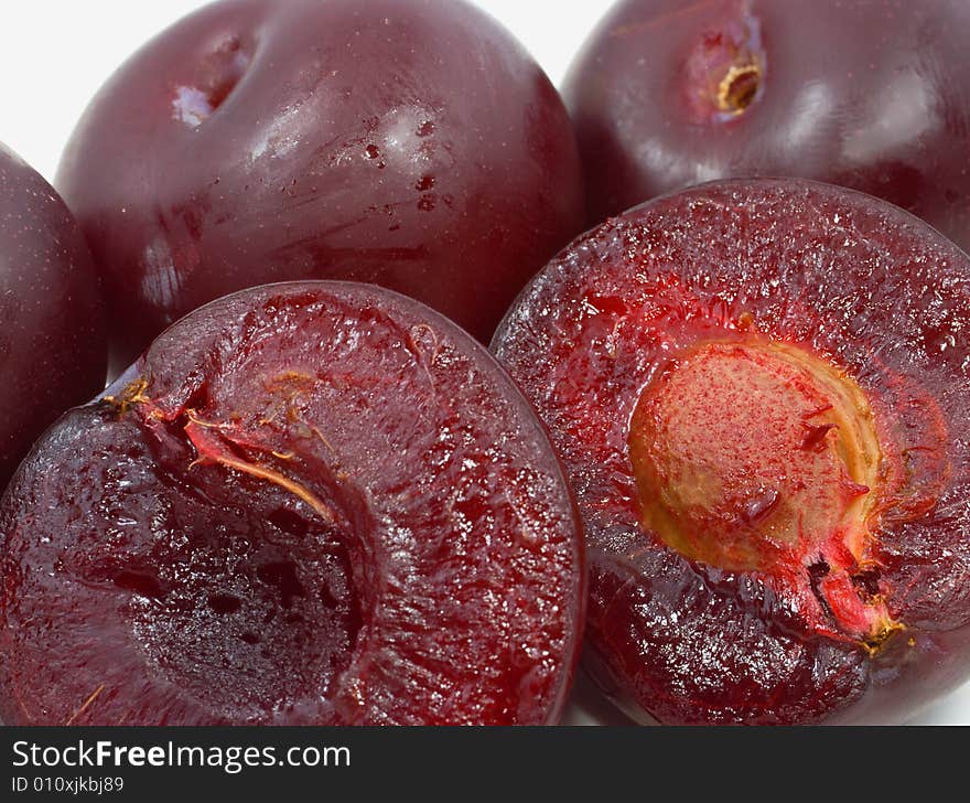 Plums close up