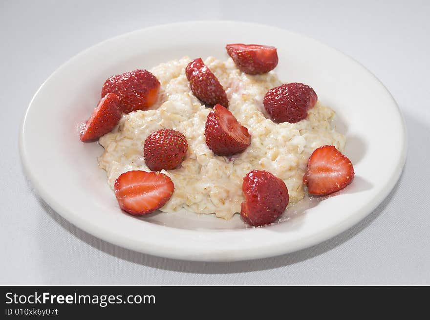 Porridge With Slices Of Berries