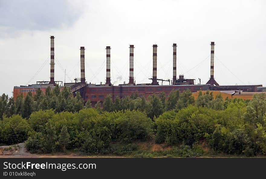 Factory on the bank of the river