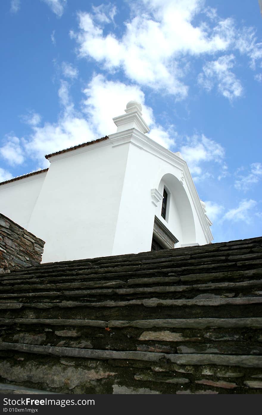 Perspective from old and typical church in monsaraz - alentejo - portugal