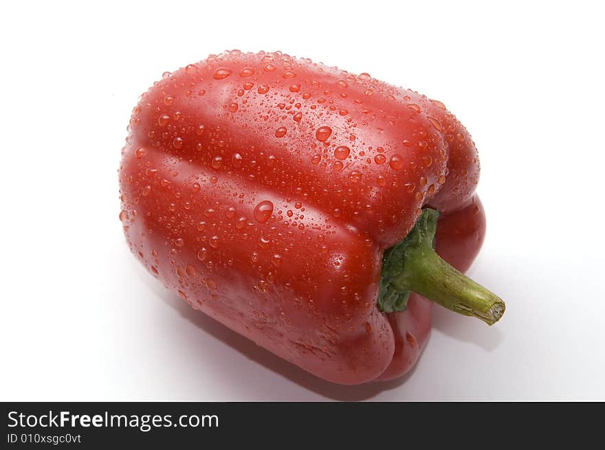 Wet red bell pepper