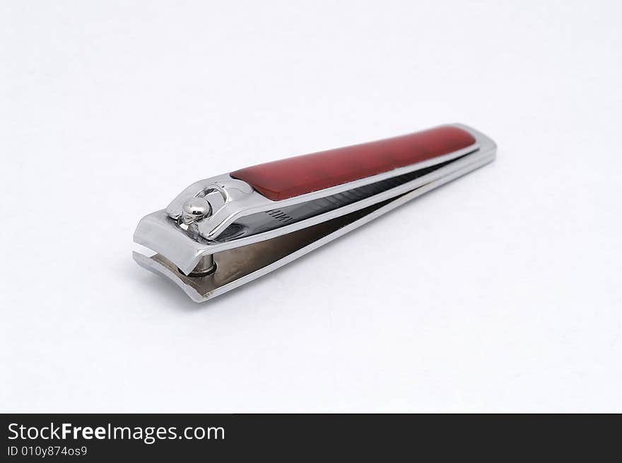 A nail clipper isolated macro