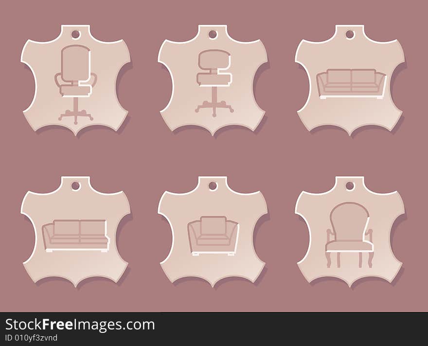 Leather Furniture Icon Set