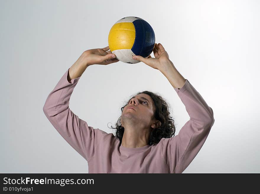 Man With Volleyball - horizontal