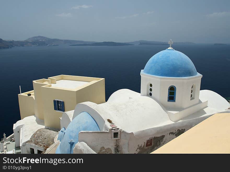 Beautiful Dome Church in Santorini