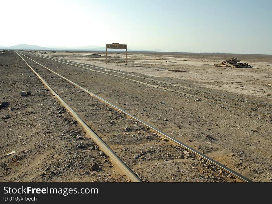 Railway in desert, Chile