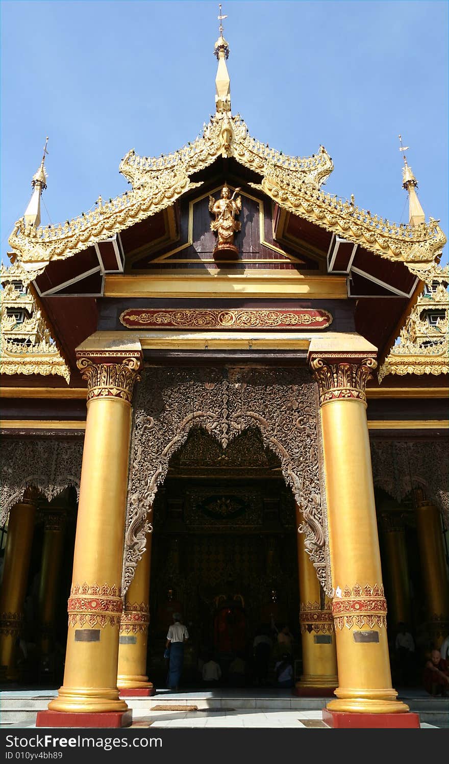 The Gate of a temple near The Shwedagon pagoda (Rangoon, Myanmar). The Gate of a temple near The Shwedagon pagoda (Rangoon, Myanmar)