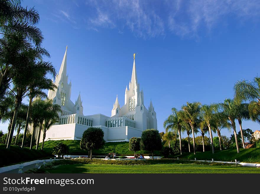 A view of mormon temple in the afternoon,San Diego,CA