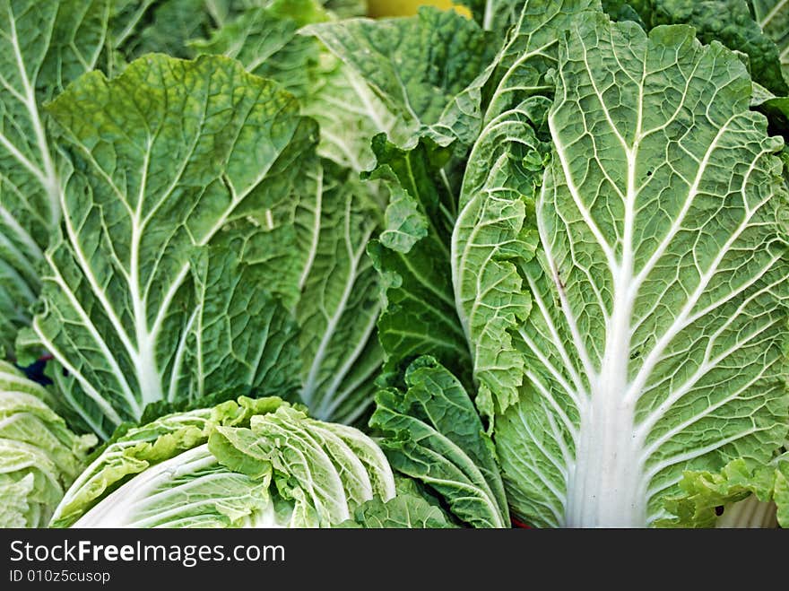 Heads of lettuce on sale at the market. Heads of lettuce on sale at the market.