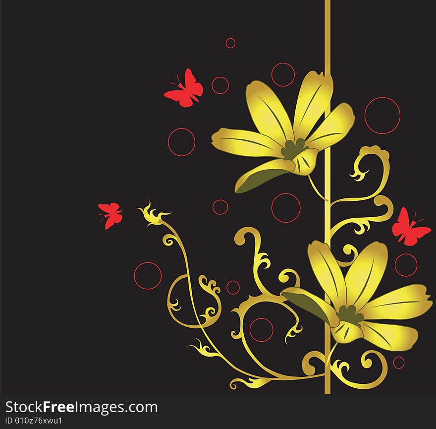 Illustration of a floral background