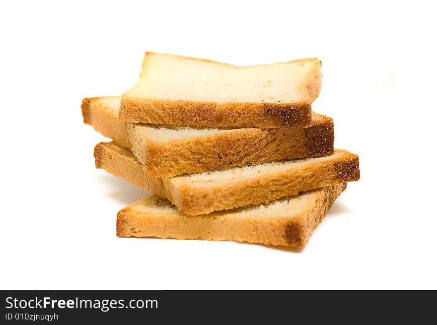 Bread slices isolated on white background