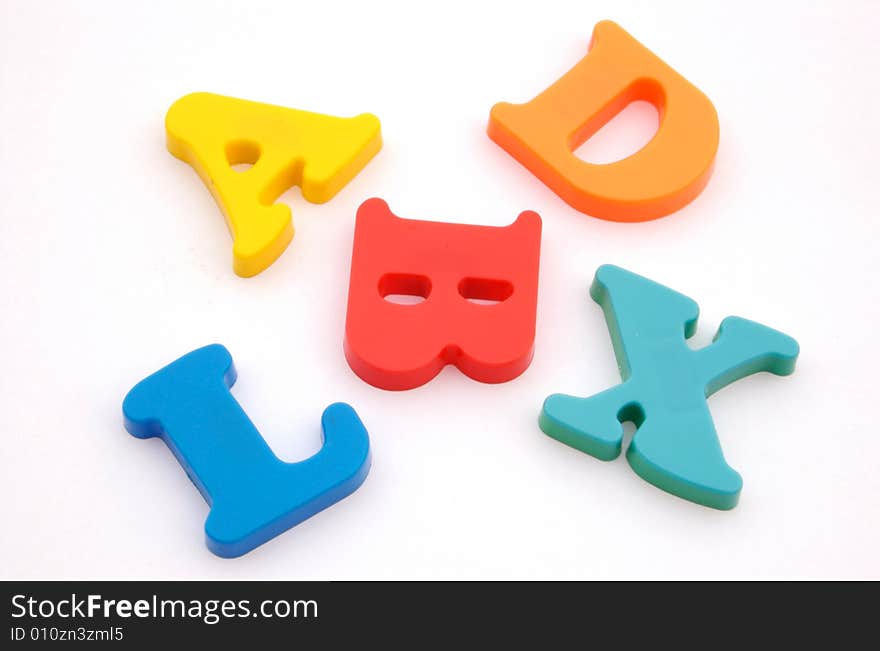 A photograph of letters against a white background