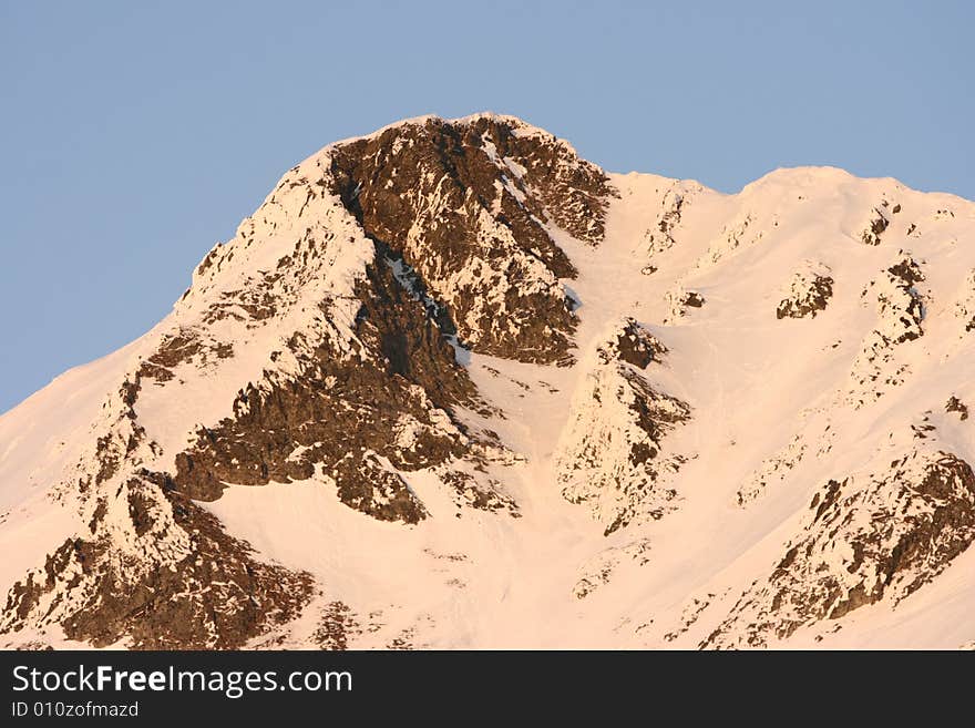 Mountain landscape; Sunset at Balea, Fagarasi mountains, in Romania. Mountain landscape; Sunset at Balea, Fagarasi mountains, in Romania.