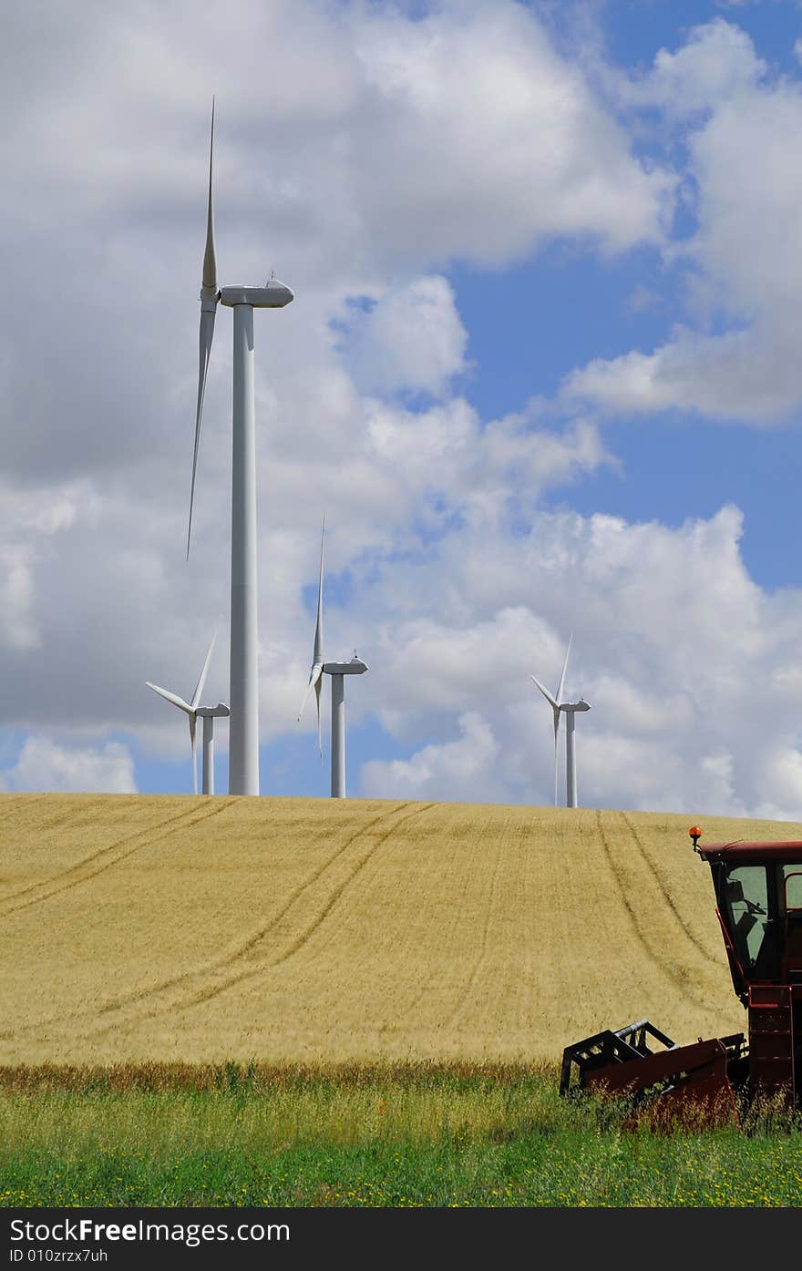 A harvester before the harvest, in France