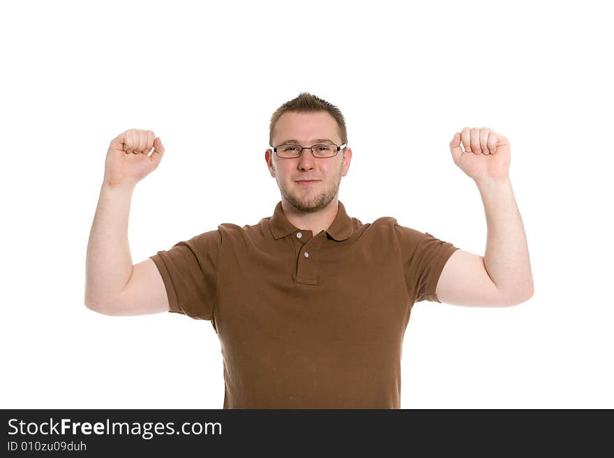 Happy man on white background. Happy man on white background