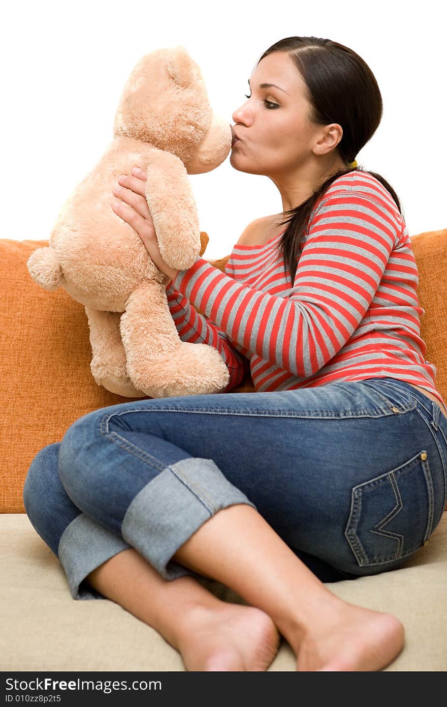 Woman with teddybear